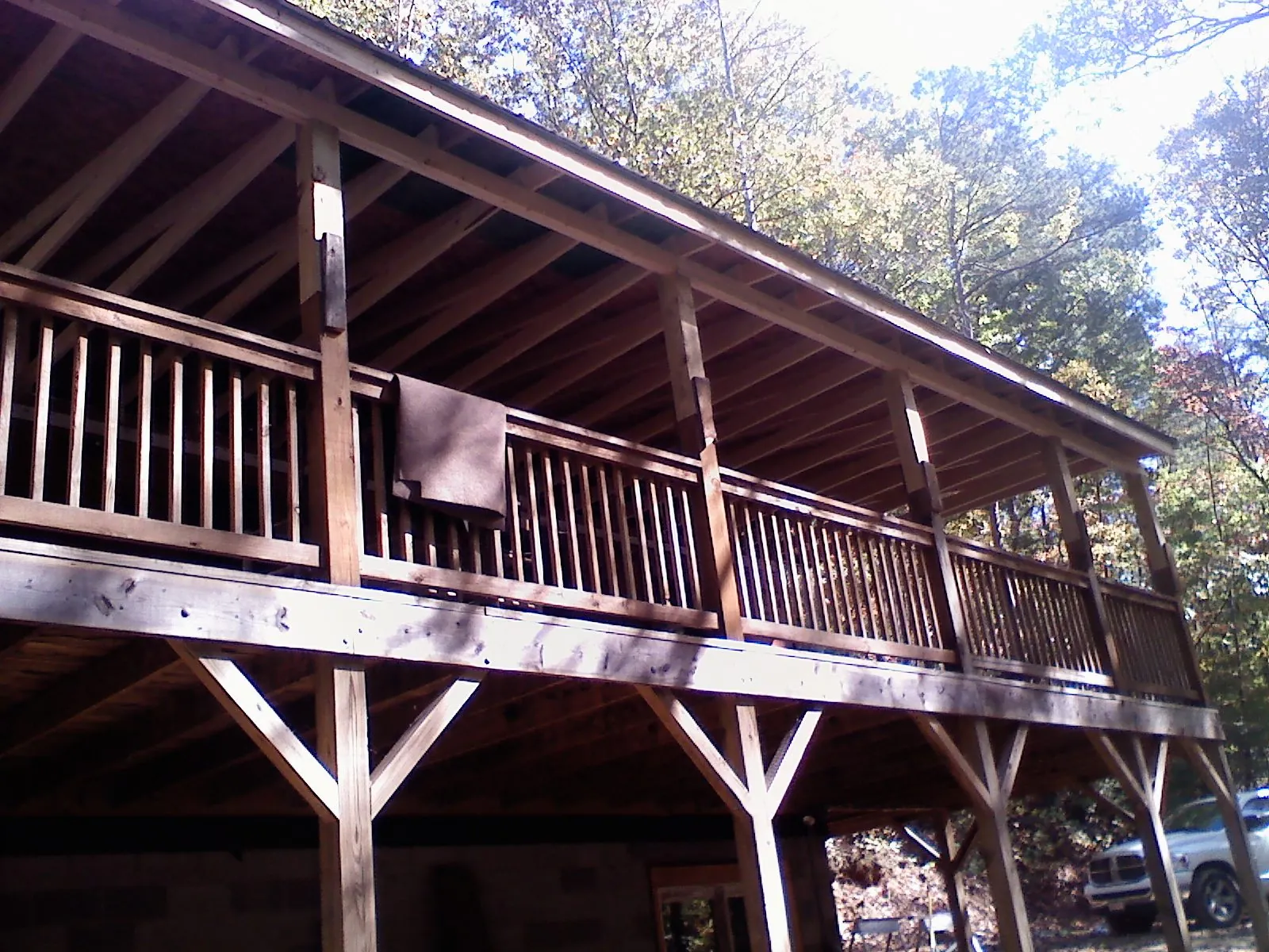 Timber framing under a new elevated porch and deck — Roof Leak Repair in Nellis Afb by Roofing Brothers